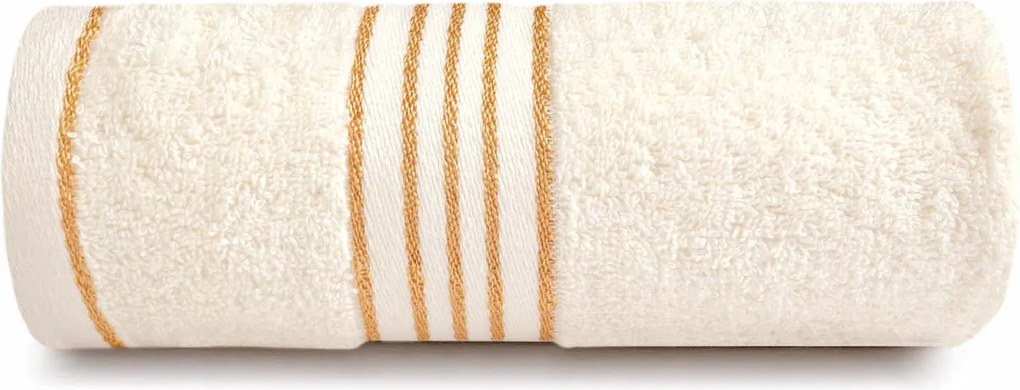 Tiwano Ecru fürdőlepedő arany bordűrrel 70x170 pamut Darymex