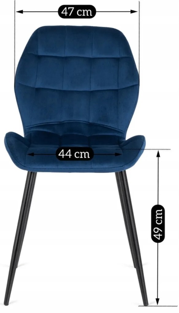 Sötétkék Bársony Étkezőszék. LUCKY