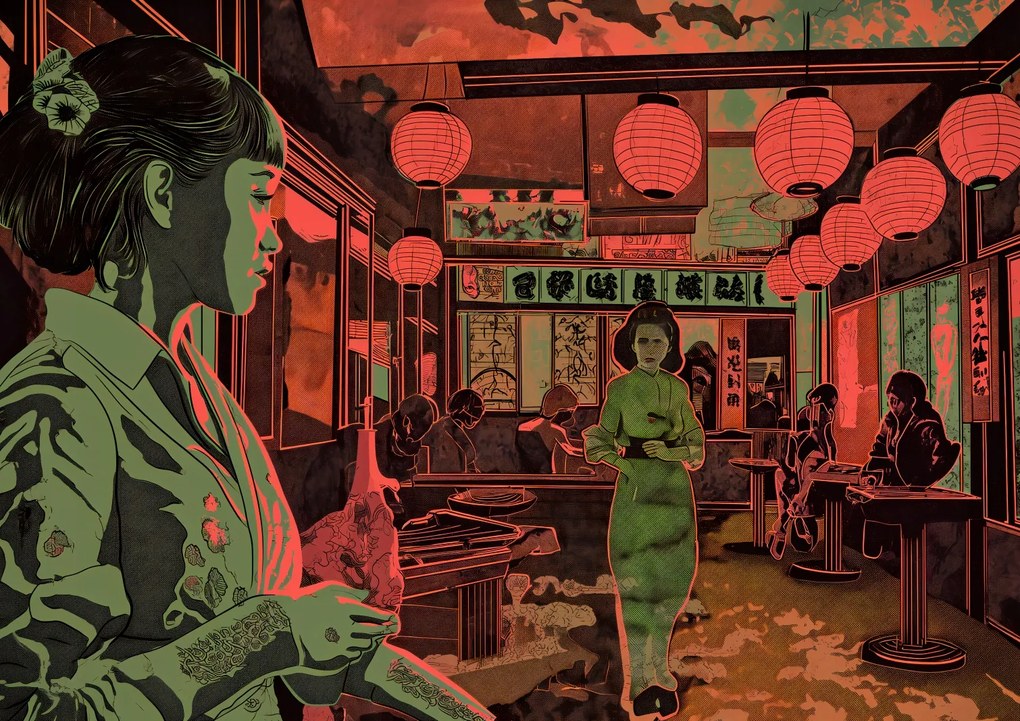 Poszter 84,1x59,4cm Éjszakai élet Japánban