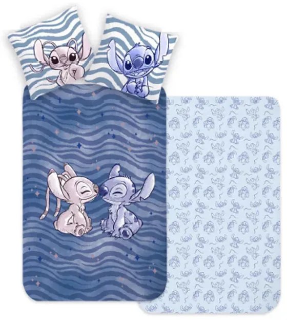 Lilo és Stitch A csillagkutya ovis ágyneműhuzat 100x135 cm 40x60 cm (Blue)