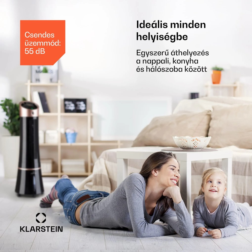 Klarstein Skyscraper Ice Smart, 4 az 1-ben, léghűtő és ventilátor, WiFi, 210m³/ó, távirányítóval