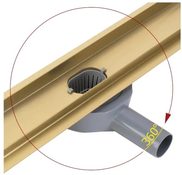 REA-G2702 - NEOX PRO 70 cm lineáris lefolyó, rozsdamentes acél/szálcsiszolt arany