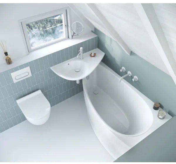 Ravak CS01000000 - Sarokkád AVOCADO 150x75 cm akril/fehér