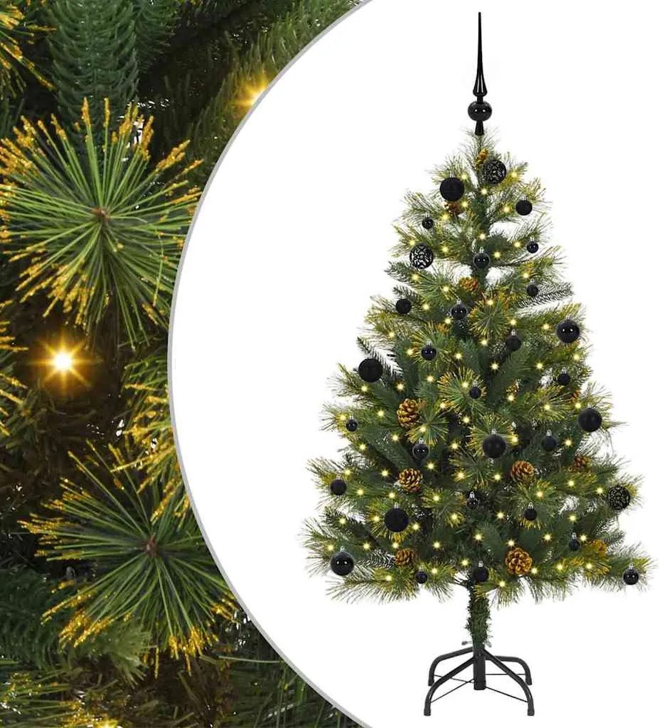 vidaXL Műanyag Hajtogatós Karácsonyfa Tojásokkal Zöld 150 cm