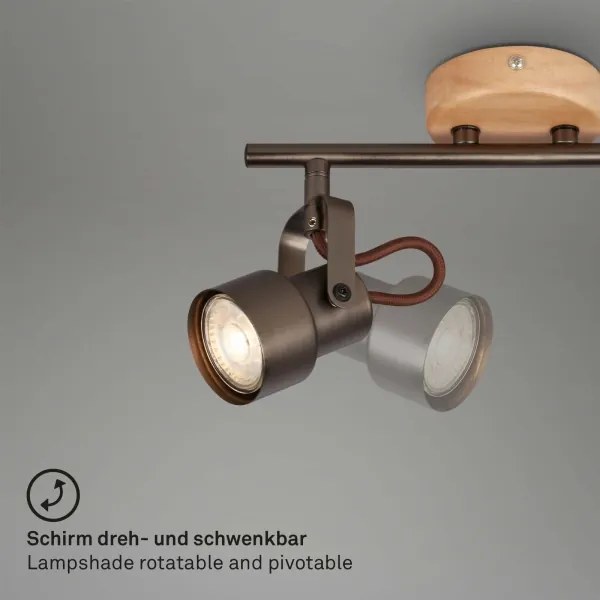 Brilo - LED spotlámpa TAHUN 2xGU10/5W/230V barna