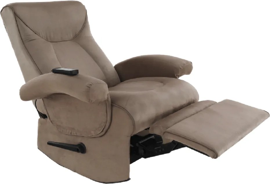 Mechanikusan állítható pihenő fotel, szürkés barna textil, SUAREZ