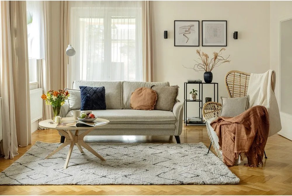 Krémszínű kinyitható kanapé 225 cm Charming Charlie – Miuform