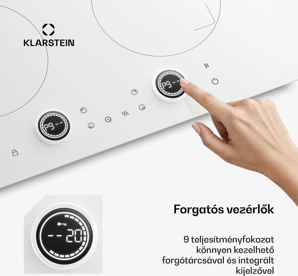 Klarstein Neotouch indukciós főzőlap | Modern és erőteljes | 4 főzőzóna | 9 fokozat | 7200 W | 60 cm