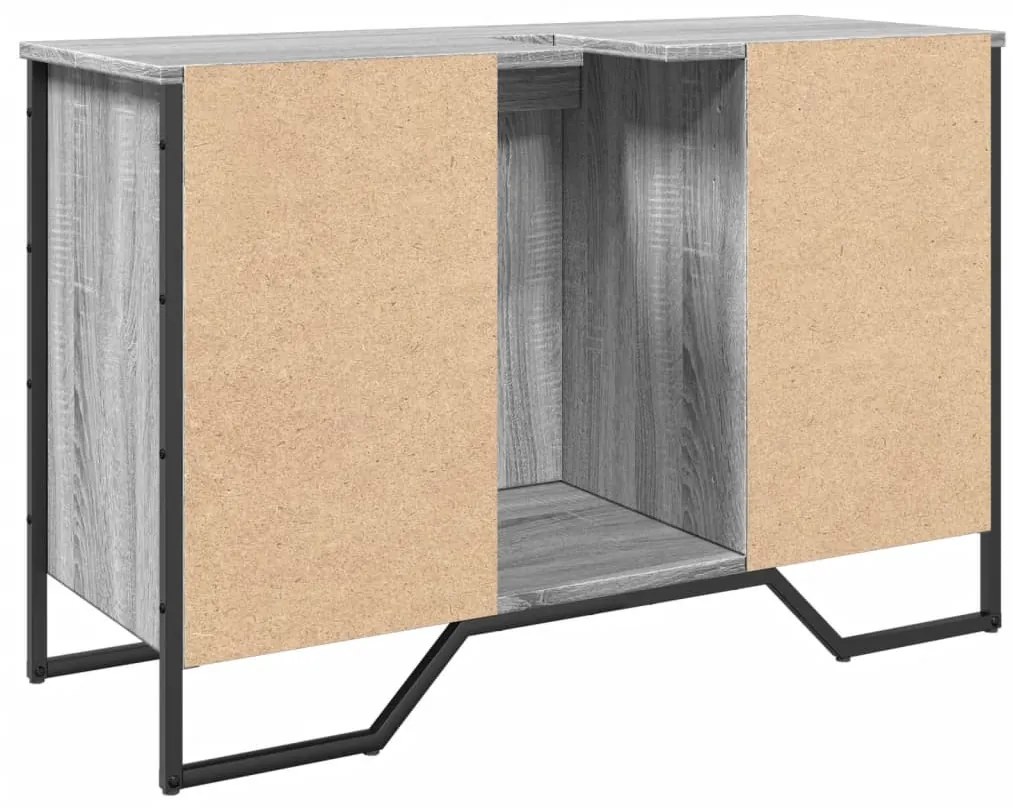 szürke sonoma szerelt fa fürdőszobai mosdószekrény 91x35x60 cm