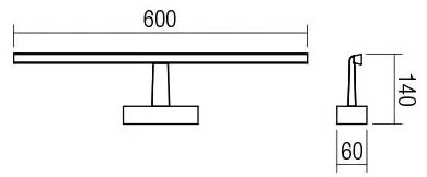 Redo 01-1674 - LED Fürdőszobai tükörmegvilágító NEPTUNE LED/12W/230V IP44