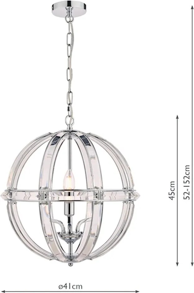 LAURA ASHLEY 3713710-Q AIDAN Kristály Csillár Fehér, Csiszolt króm E14 IP20