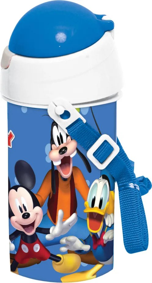 Disney Mickey Blue műanyag szívószálas kulacs akasztóval 500 ml