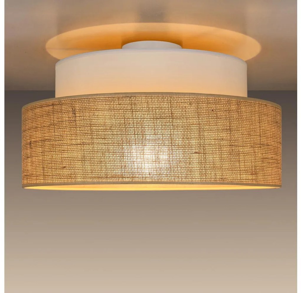 Mennyezeti lámpa BOHO 1xE27/60W/230V átm. 40 cm fehér/bézs