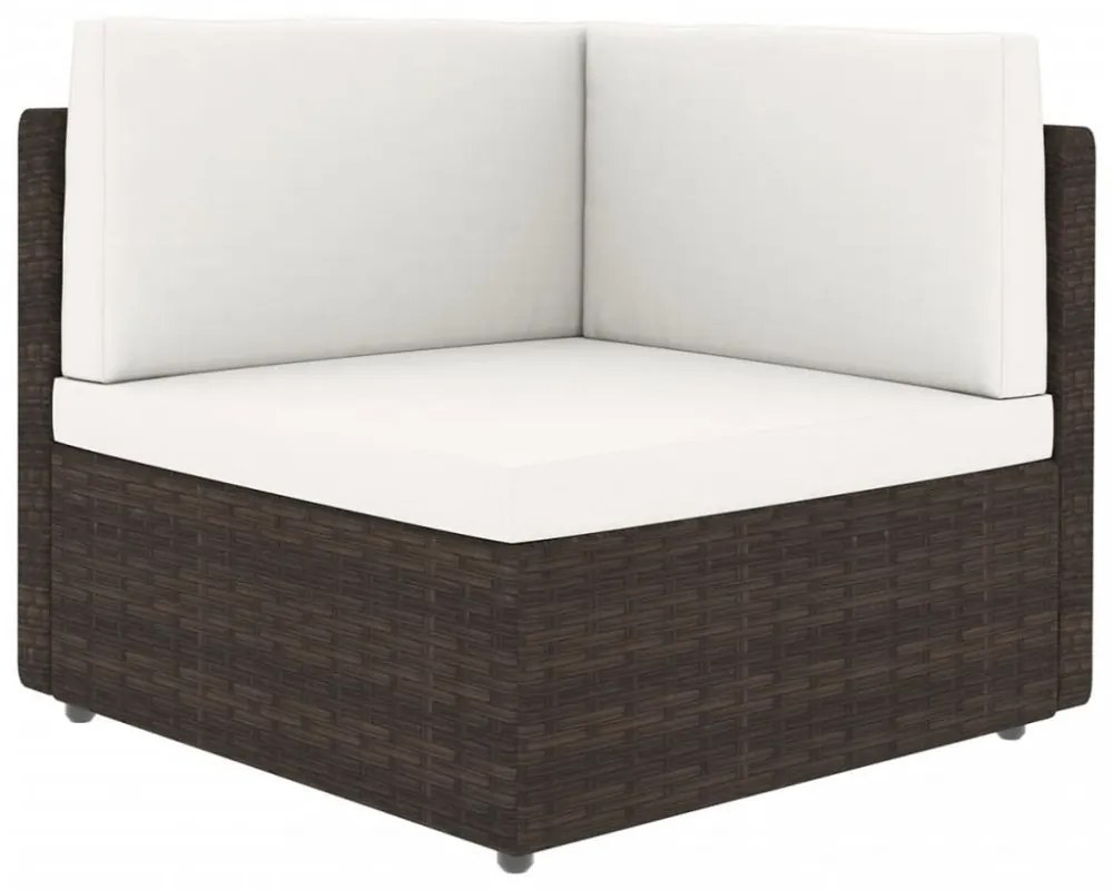 9 részes barna polyrattan kerti ülőgarnitúra párnákkal