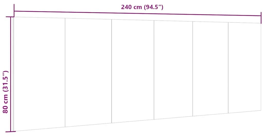 sonoma tölgy színű szerelt fali fejtámla 240 x 1,5 x 80 cm