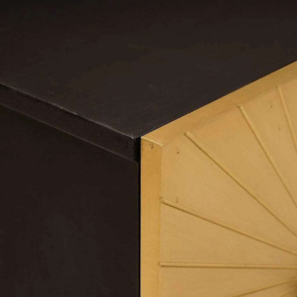 Éjjeli asztal fiókkal 2 pcs Fekete és Arany 40 x 33.5 x 46 cm