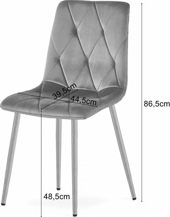 Sötétszürke LIBRA STONE GREY szék fekete lábakkal