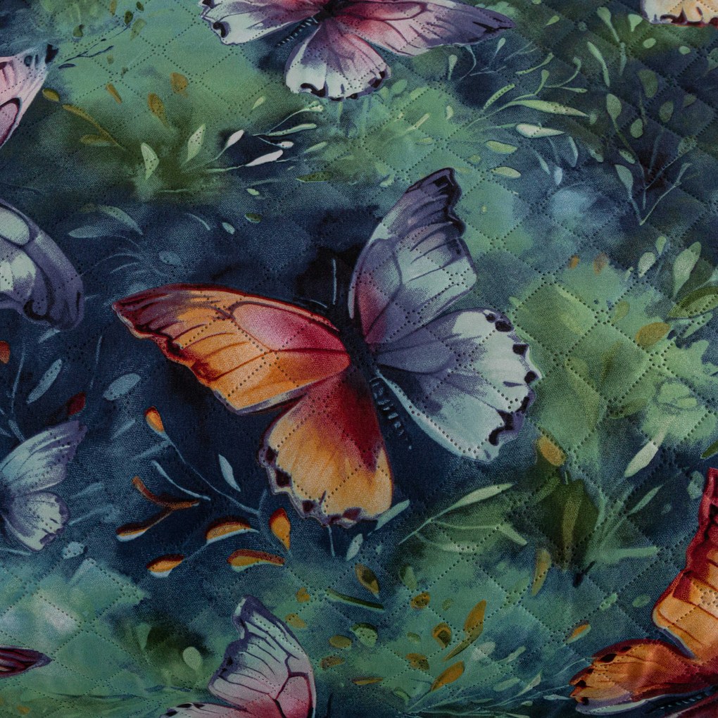Ágytakaró színes pillangó mintával, színes Méret: 170 x 210 cm