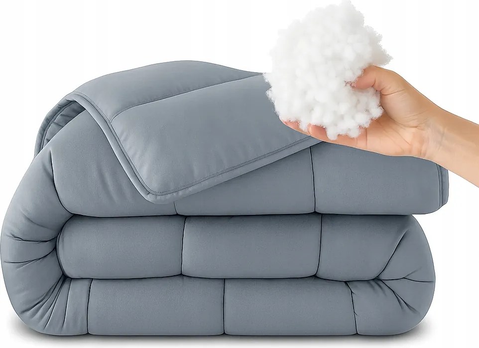 Szürke paplan 160x200 antiallergén egész éves lengyel prémium