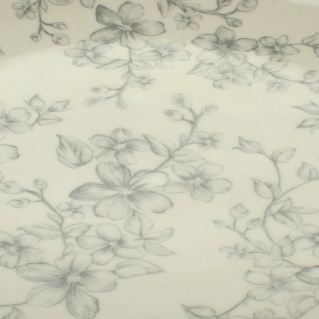 6 db sekély tányér szett Finom virágok 26 cm, szürke