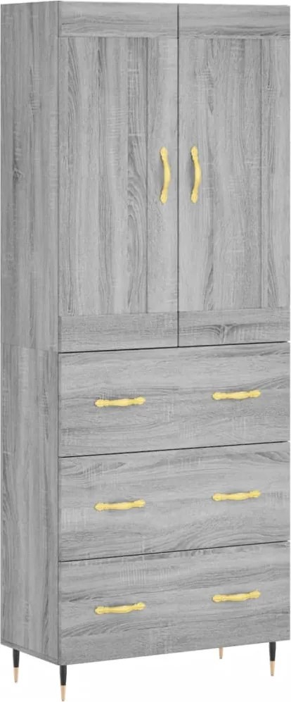 vidaXL szürke sonoma szerelt fa magasszekrény 69,5 x 34 x 180 cm