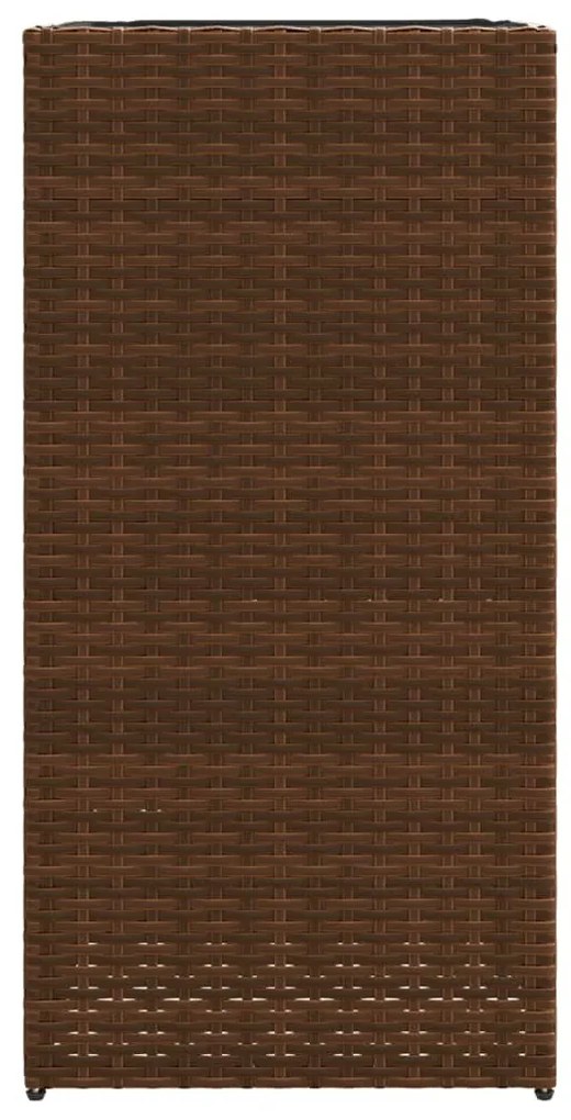 barna polyrattan kerti ültetőláda 40x40x80 cm