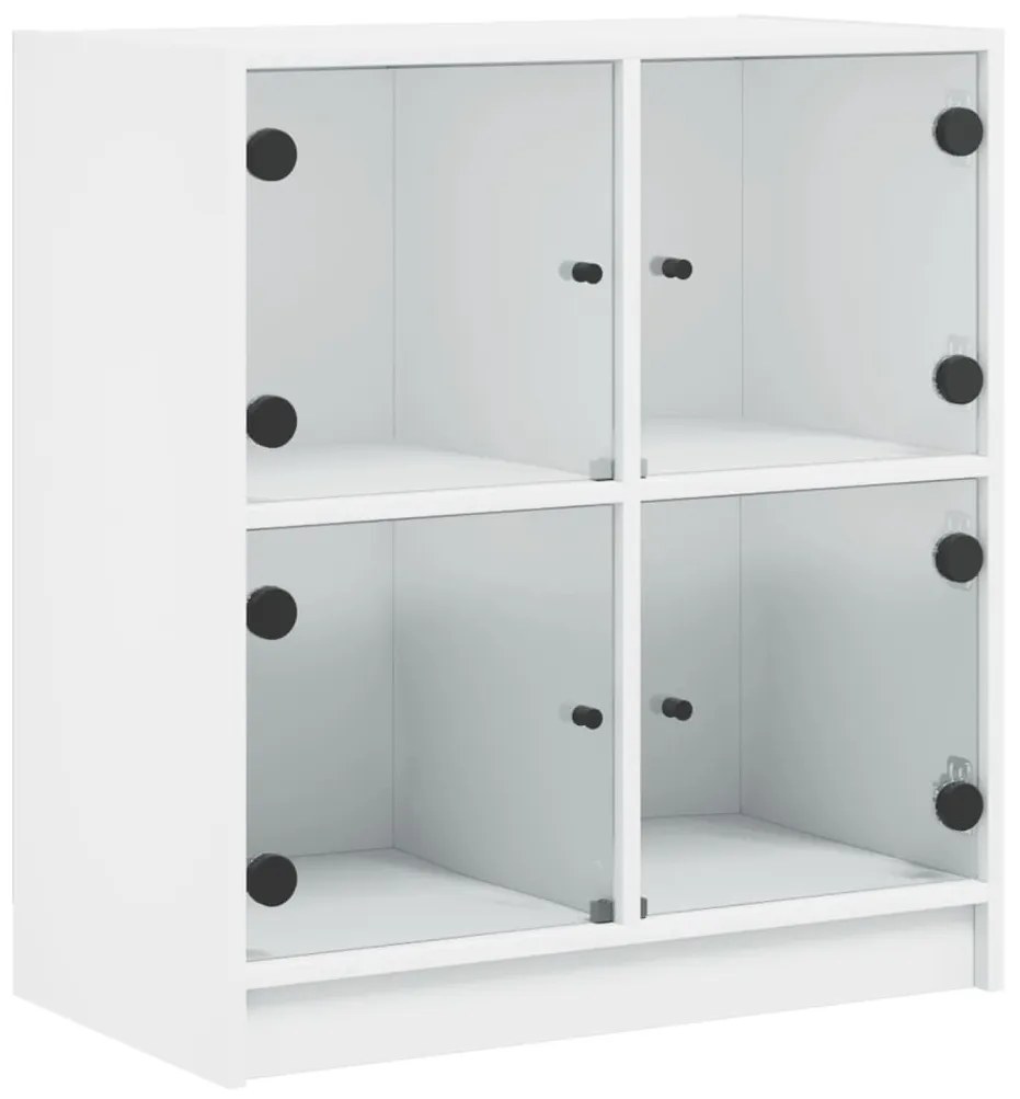 fehér kisszekrény üvegajtókkal 68 x 37 x 75,5 cm