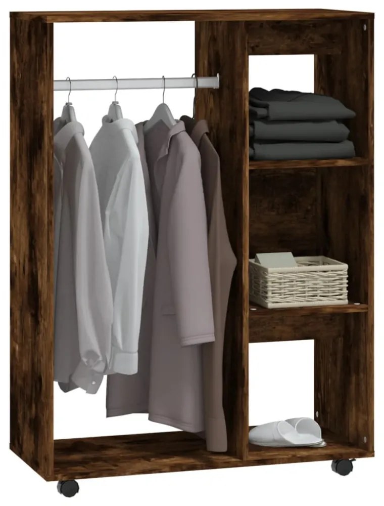 vidaXL füstös tölgyszínű szerelt fa ruhásszekrény 80 x 40 x 110 cm