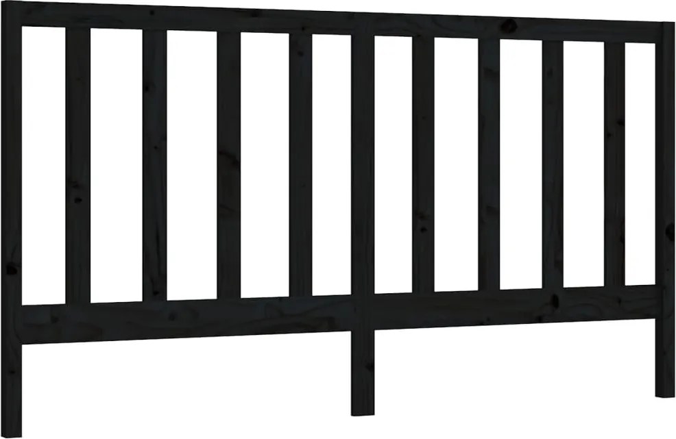 vidaXL fekete tömör fenyőfa ágyfejtámla 186 x 4 x 100 cm