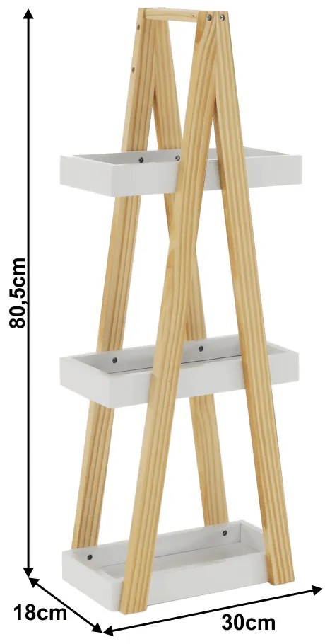 Tároló polc, fehér/természetes, ARVEN