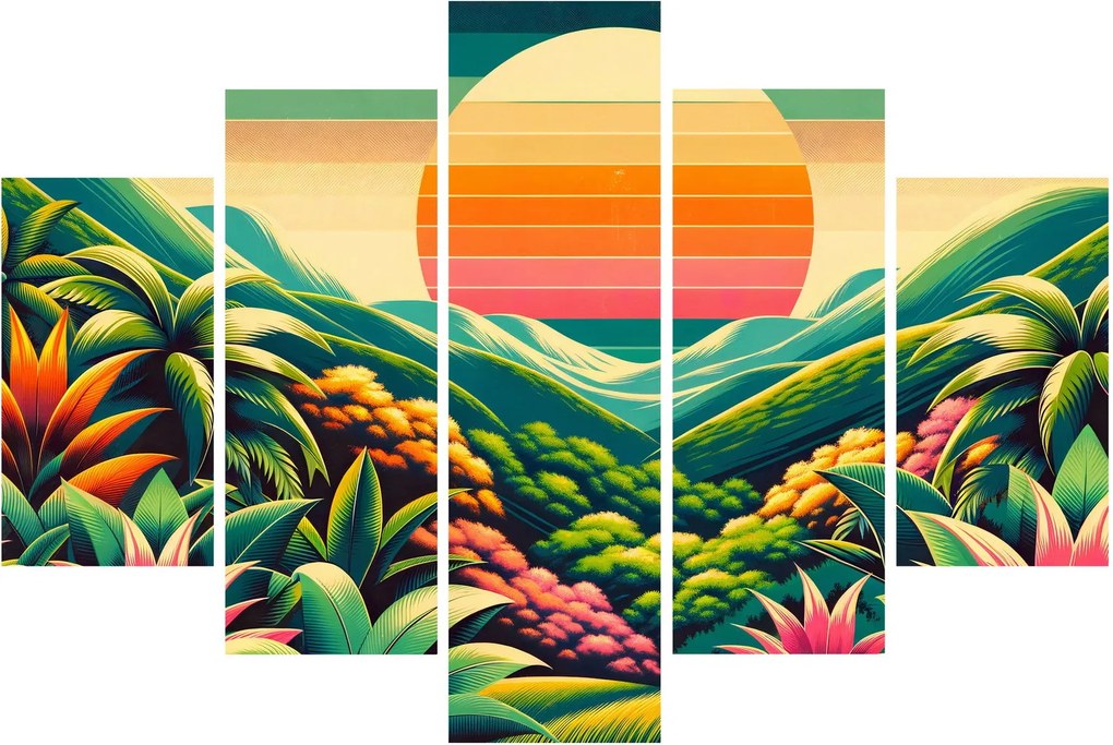 Kép - Színes naplemente (150x105 cm)