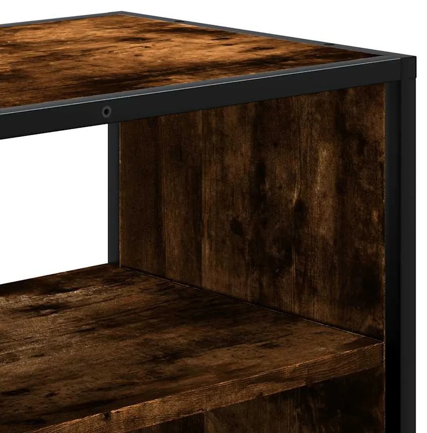füstös tölgy színű szerelt fa és fém TV-szekrény 60x31x39,5 cm