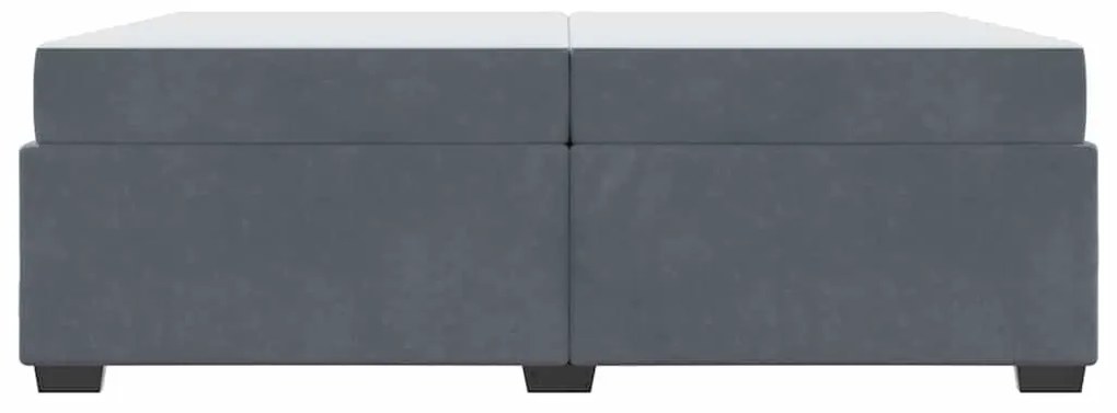 Ágykeret matracmal Sötétszürke 200 x 200 cm Bársony