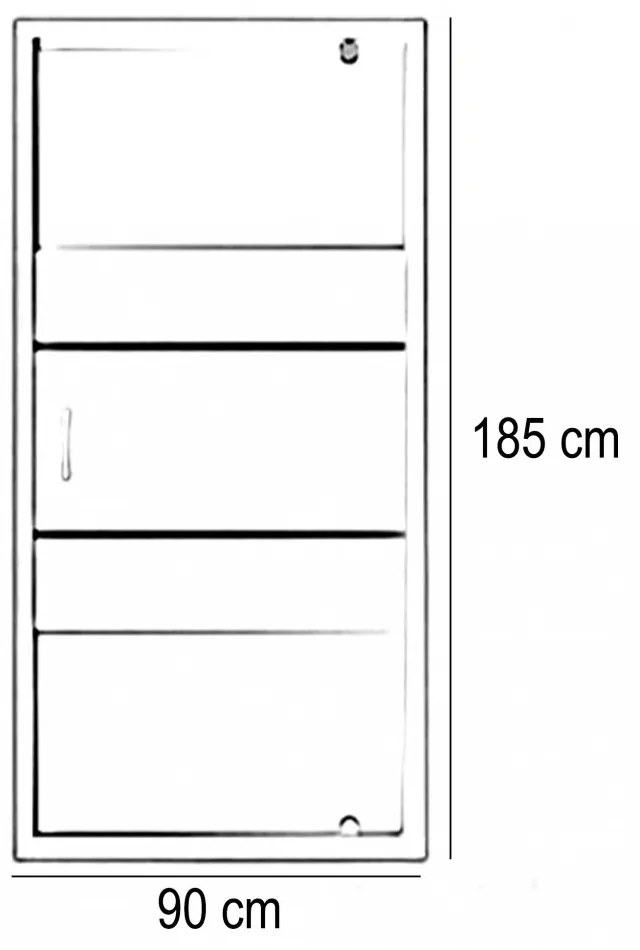 Intimo 90x185 cm zuhanyajtó