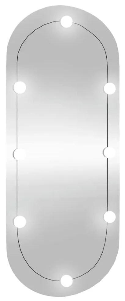 ovális üveg falitükör LED fényekkel 40 x 90 cm