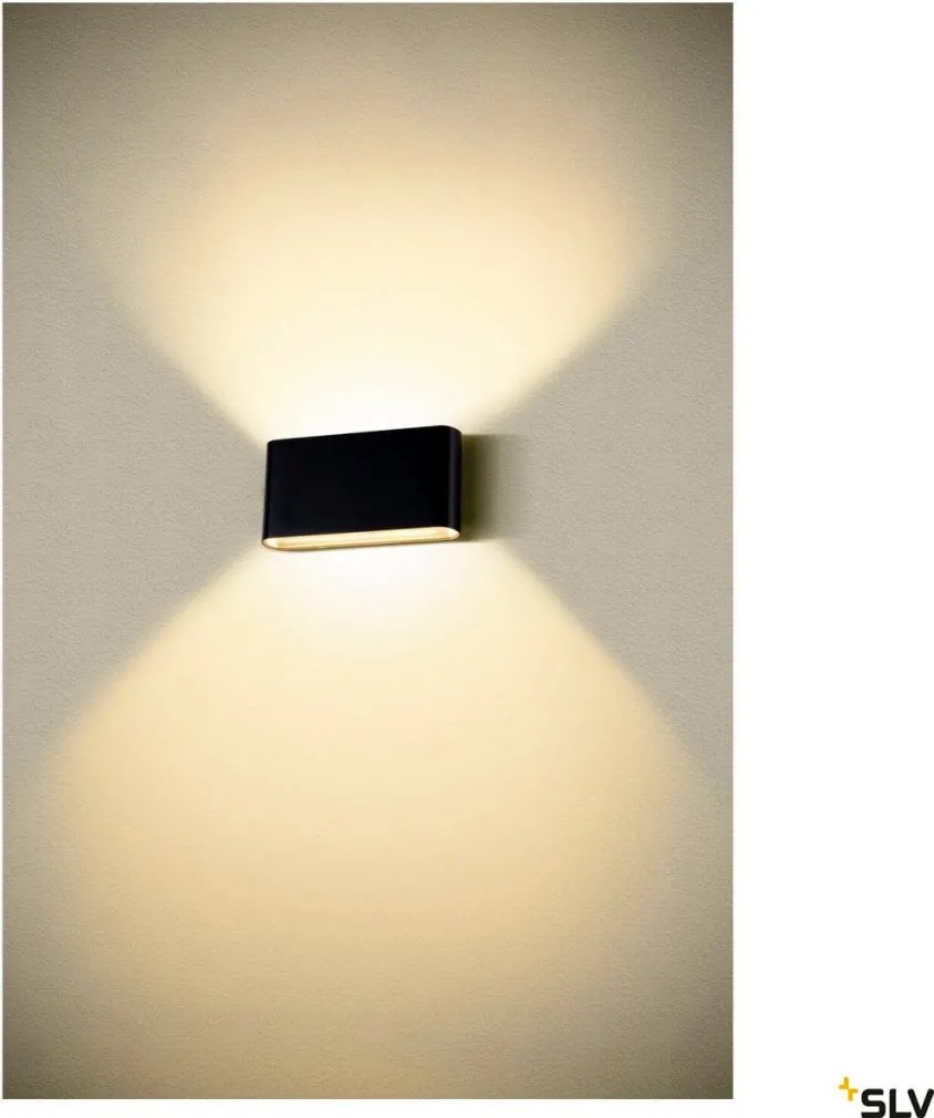 SLV 1007144 OVAL Modern Kültéri Fali Lámpa Fekete, Átlátszó LED IP65