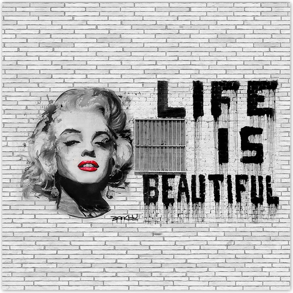 Poszterek 100x100 Banksy Life is beautiful