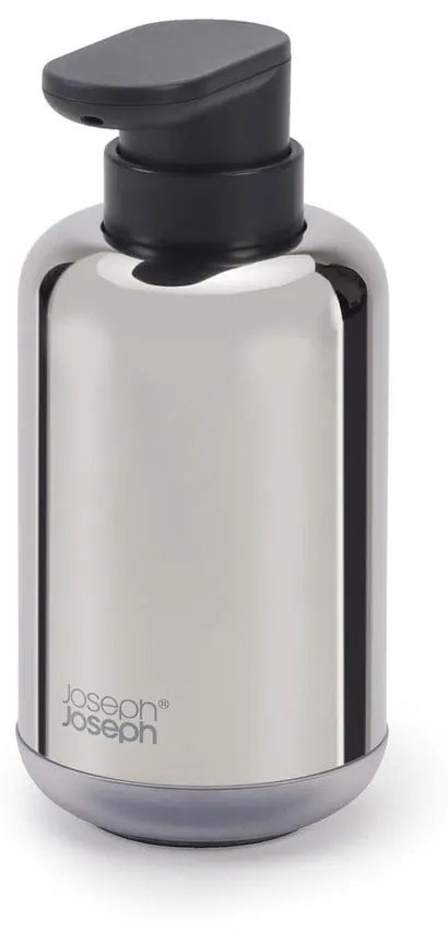 Fényes ezüstszínű rozsdamentes acél szappanadagoló 300 ml EasyStore Luxe – Joseph Joseph