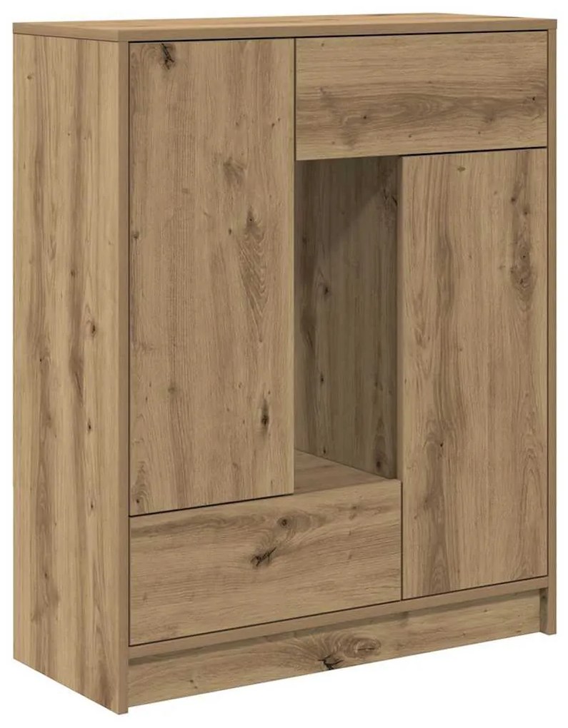 kézműves tölgy komód fiókokkal és ajtókkal 73x31x90 cm