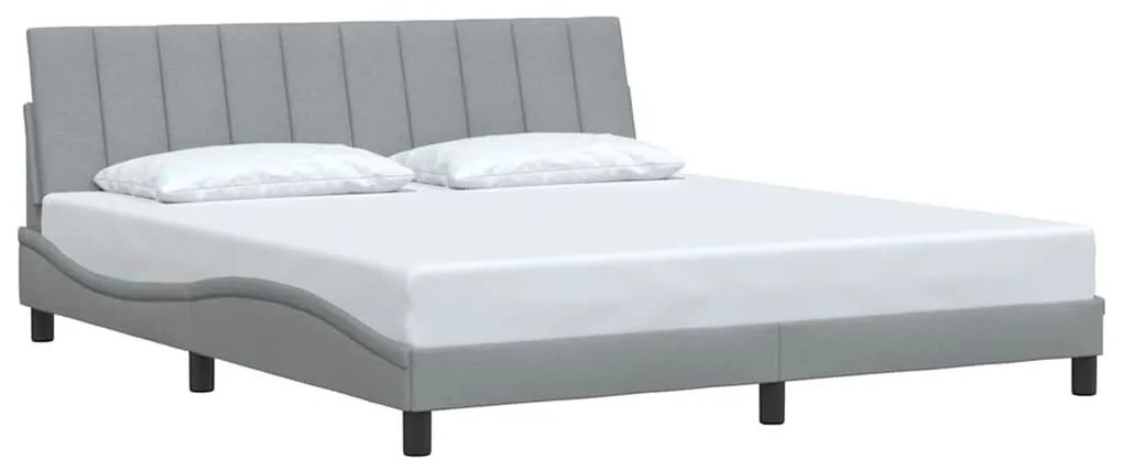 világosszürke szövet ágykeret matrac nélkül Hanko 180 x 200 cm