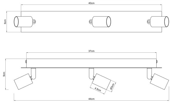 Globo 57998-3B - Spotlámpa DREW 3xGU10/35W/230V fekete/réz