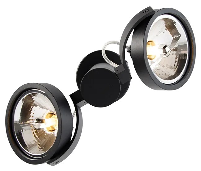 Modern fekete állítható spotlámpa 2-lámpás - Goes