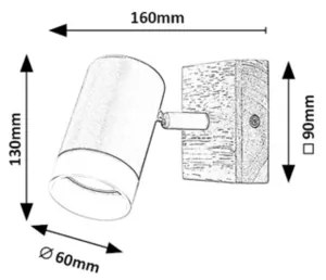 Rabalux 73121 - TORAS fali spotlámpa 1xGU10/5W/230V tölgy