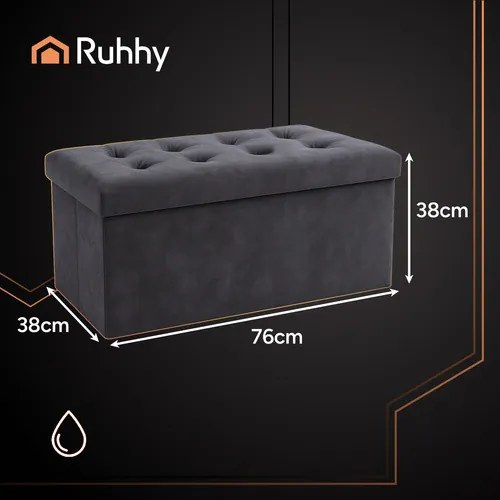 Gray velvet pouf 76x38x38cm Ruhhy 26130