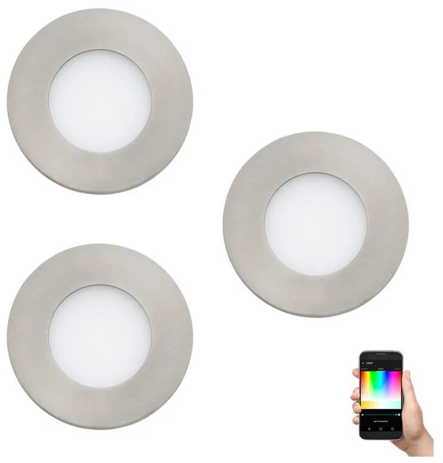 Eglo 32882 – 3 darabos RGB LED, fényerőszabályozható beépíthető mennyezeti lámpatest szett FUEVA-C LED/3W/230V