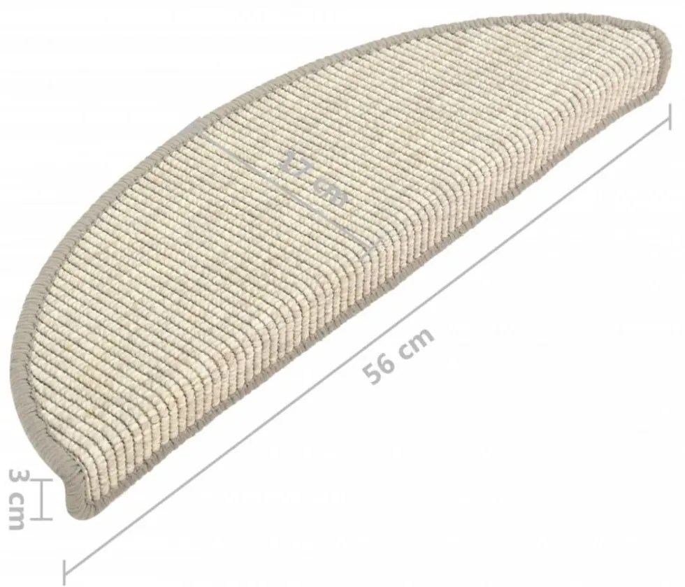 15 db ezüstszínű öntapadó lépcsőszőnyeg 56x17x3 cm