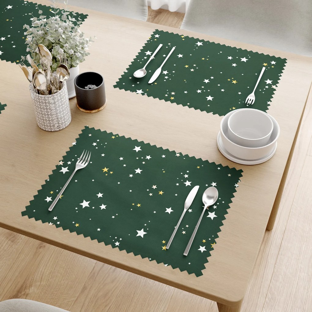 Goldea karácsonyi teflonbevonatú reggeliző alátét - csillagok zöld alapon - 2db 30 x 40 cm