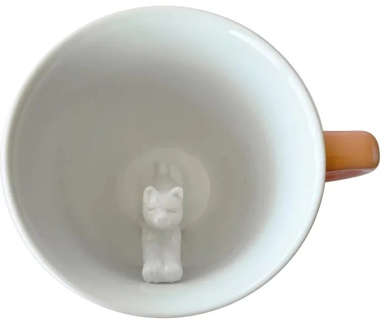 Nyújtózkodó CICA bögre - barackszínű, 325 ml - Creature Cups