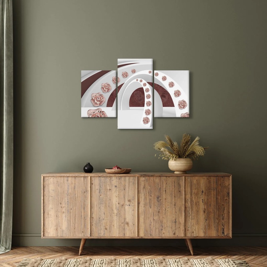 Kép - 3D ívek virágokkal (90x60 cm)