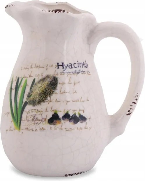 16 cm-es öregített kancsó dekoratív jácinttal